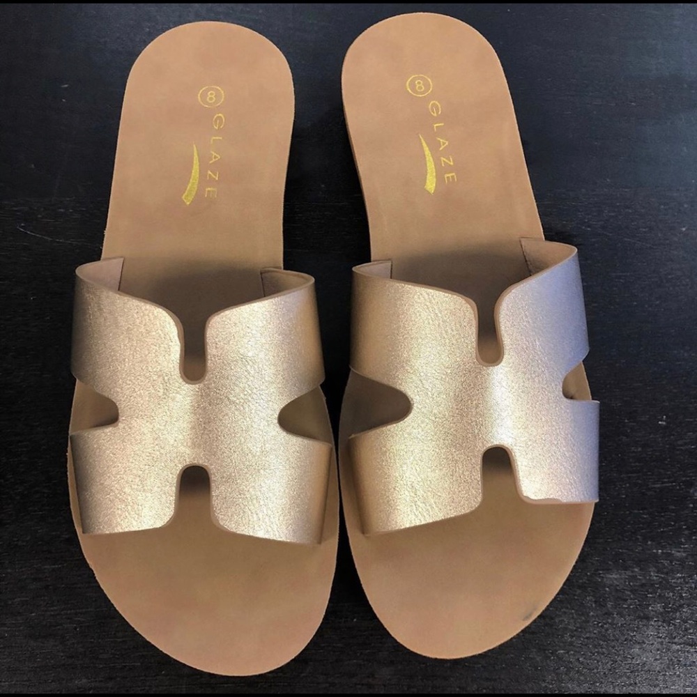 Rose Gold Slide Sandals
